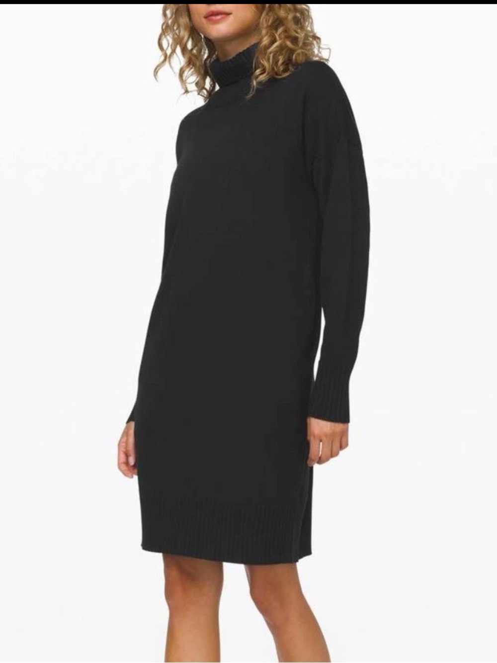 Lululemon | Softer Still Cashmere-Blend Turtleneck Dress in Black